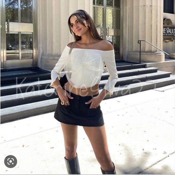 ZARA CROPPED FLORAL TULLE TOP 1971/194/224/012 - Picture 6 of 8